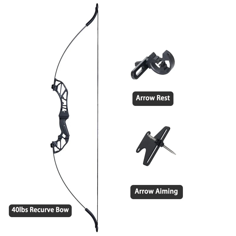  Hunting Bow Take-down Bow for Shooting Archery Recurve Bow with Aiming Point Outdoor Sports Shooting 20/30/40/50lbs #