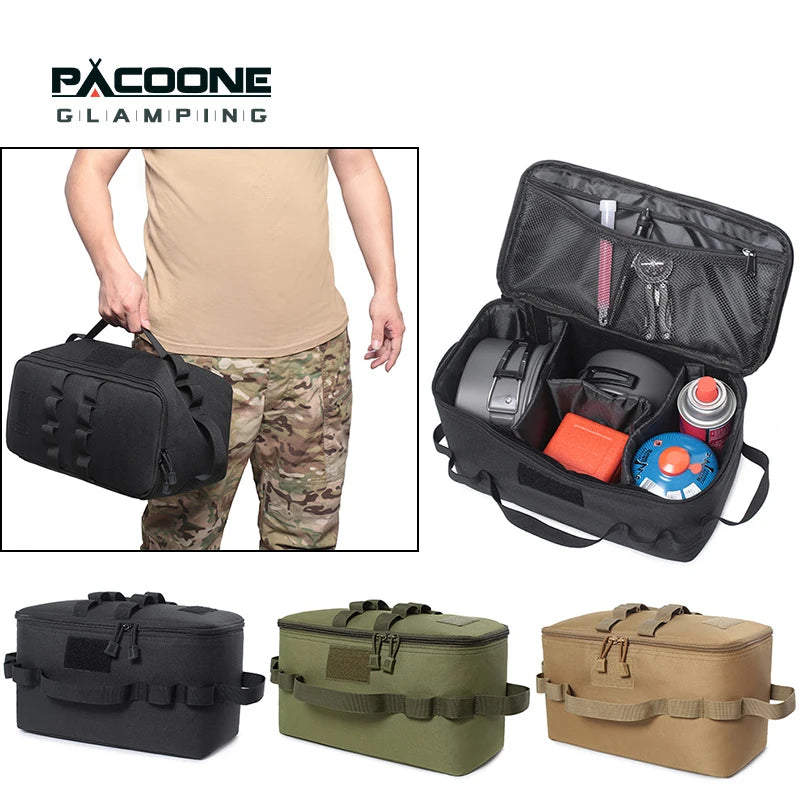  Outdoor Camping  Storage Bag Large Capacity Ground Nail Tool Bag Gas Canister Picnic Cookware Utensils Kit Bag #