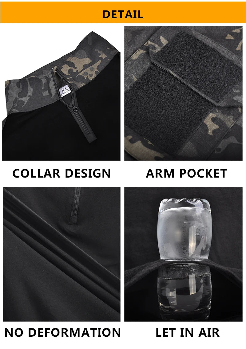   Military Camo Tactical Combat Shirt   