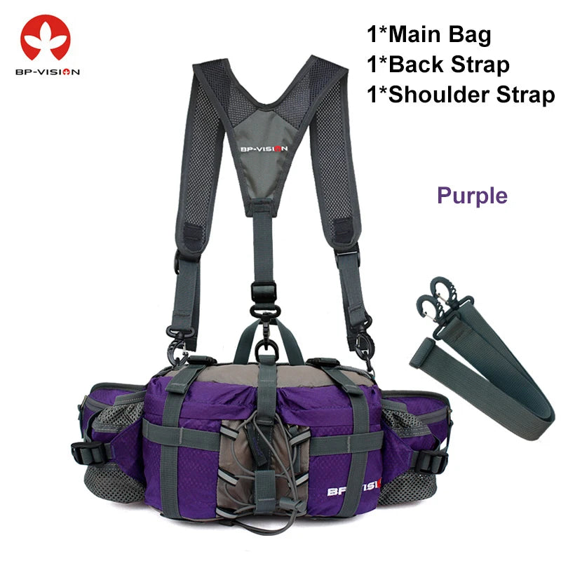  BP-VISION Outdoor Hike Waist Bag Man Cycling Waterproof Backpack Mountain Sports Fanny Pack Camping Nylon 