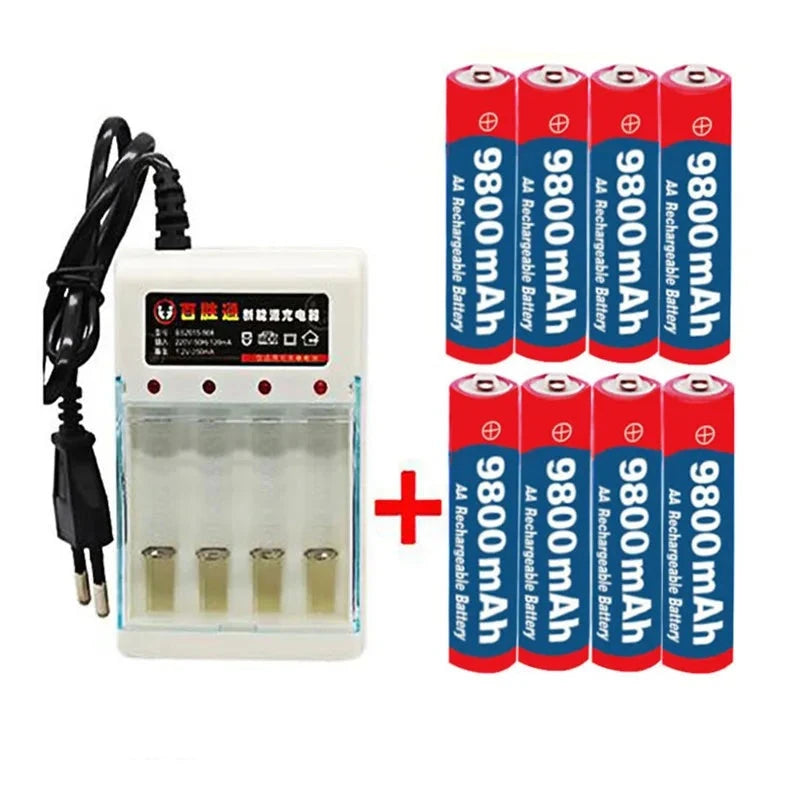  2-16pcs New Tag AA battery 9800 mah rechargeable battery AA 1.5 V Rechargeable 