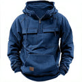   Stylish Blue Men's Zip-Up Hoodie   