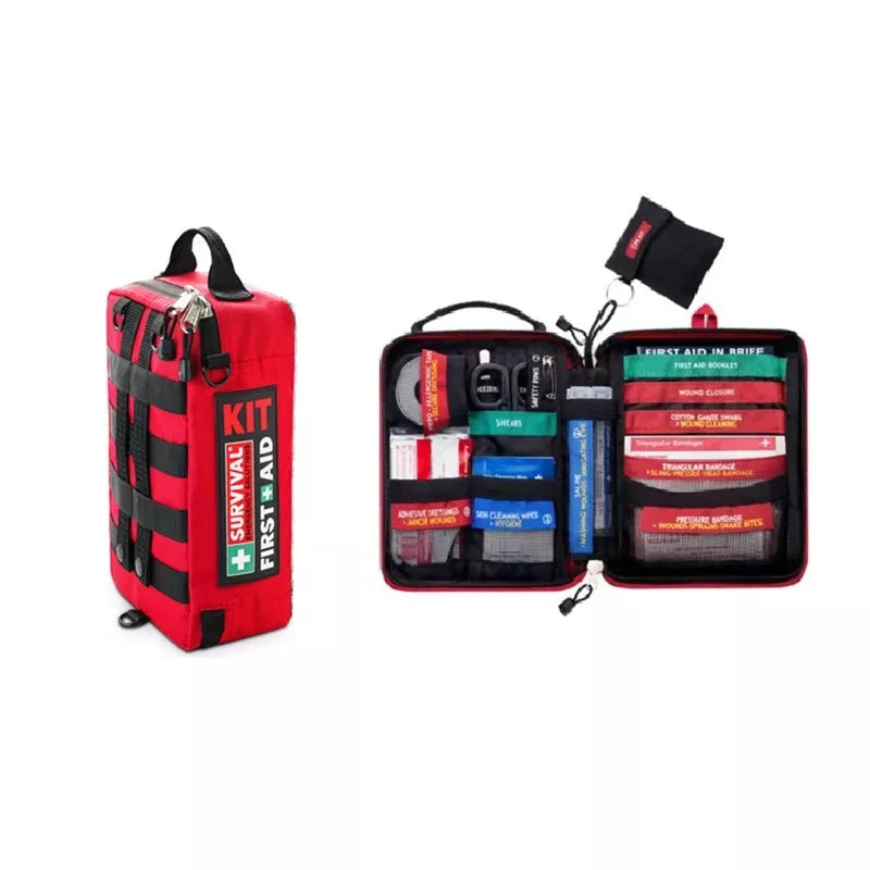   Compact Survival First Aid Kit for Emergencies   