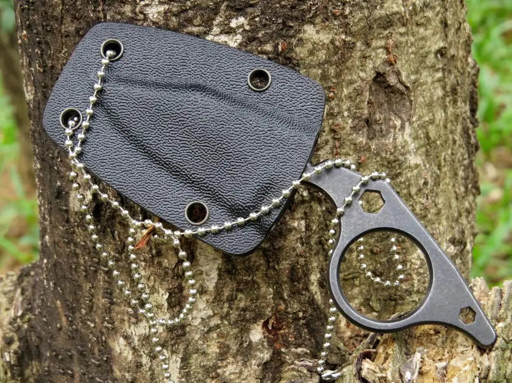   Small Tactical Fixed Blade Pocket Knife Necklace   