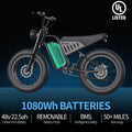    Electric Fat Tire Bike – 1400W Motor, 60 km Range, 34mph Speed   