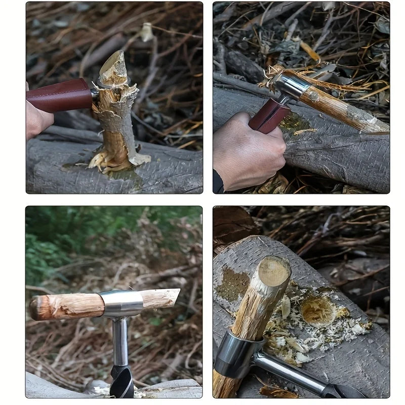   Portable Outdoor Hand Wood Punch Auger Drill - Survival Tool   