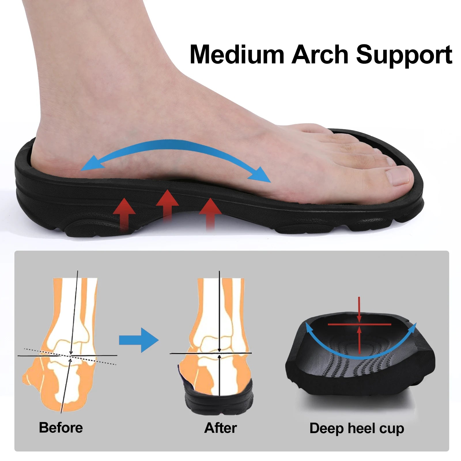   Smile Pop Fashion Men Clogs Slippers Outdoor Antiskid Beach Slippers   