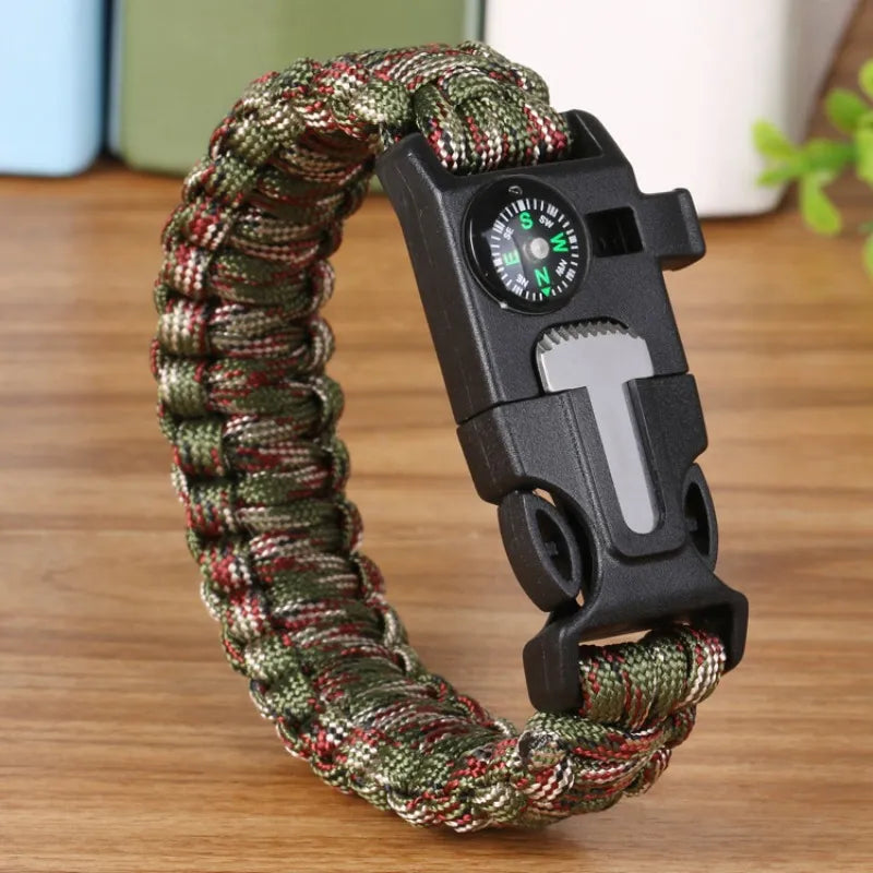   Multi-functional Paracord Survival Bracelet Compass and Fire Starter   