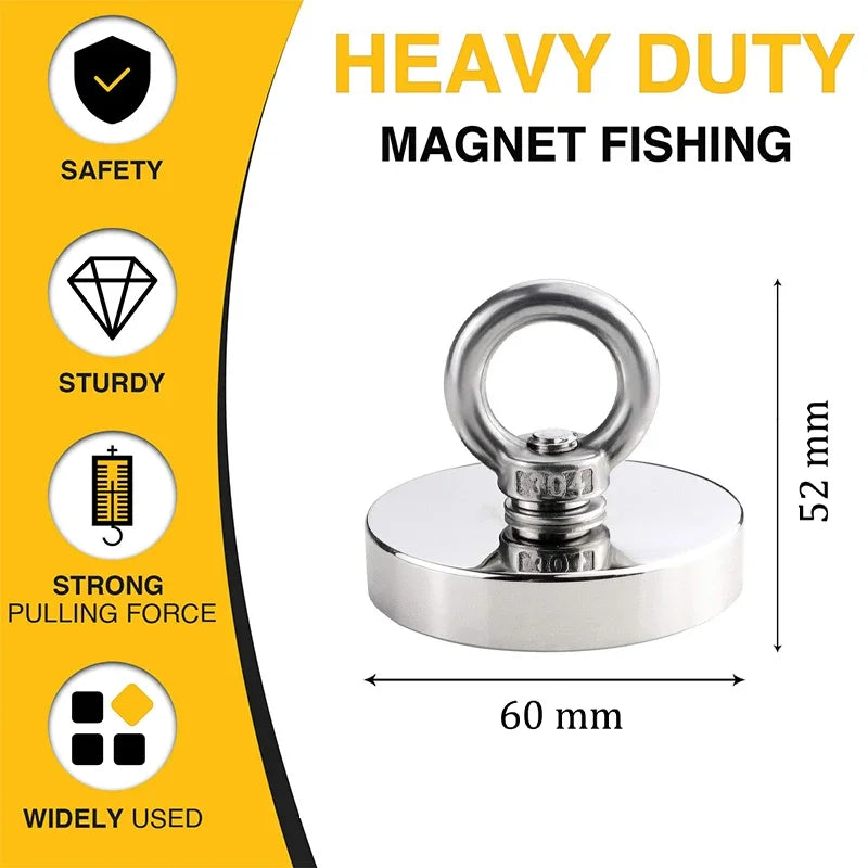   Super Strong Neodymium Fishing Magnets – Heavy-Duty Rare Earth Magnets   