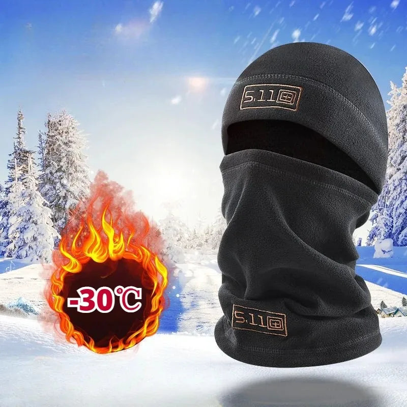   Tactical Fleece Hat & Scarf Set Thermal Head Cover Winter Balaclava   