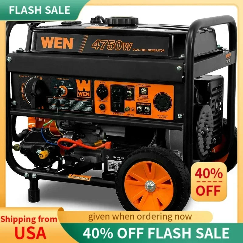   Dual Fuel 120V/240V Portable Generator with Electric Start   