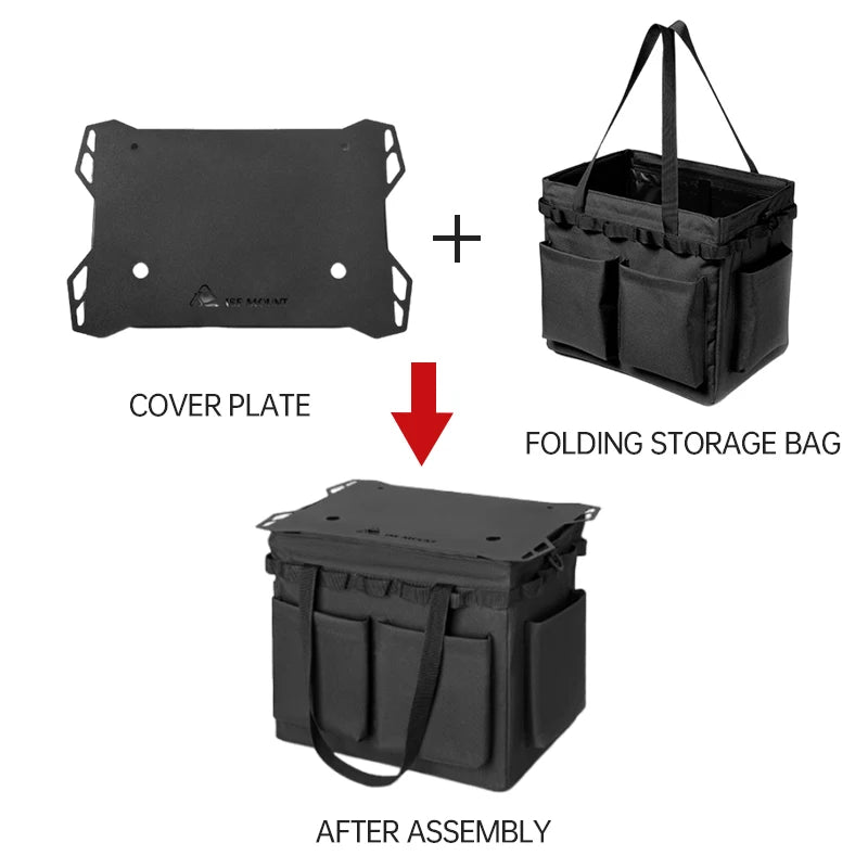   Camping storage bag, outdoor multifunctional toolbox, large capacity picnic bag with handle, portable foldable storage package   