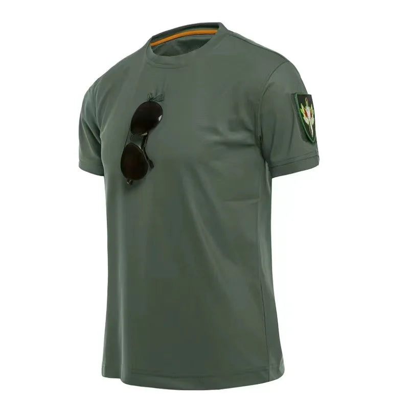   Men's Camping & Hiking T-Shirt – Solid Short Sleeve Outdoor Tee   