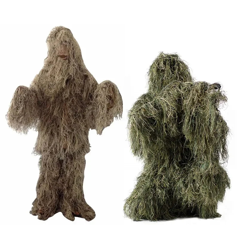   3D Withered Grass Ghillie Suit - 5 PCS Sniper Military Hunting   