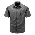   Men's Summer Short Sleeve Cargo Shirt - Casual Tactical Polo   