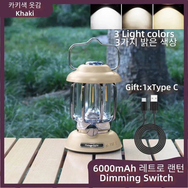   Vintage Lantern - Retro LED Camping Light   