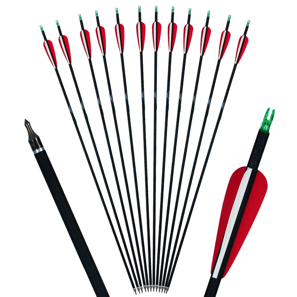   High Precision Carbon Arrows for Hunting and Target Practice   