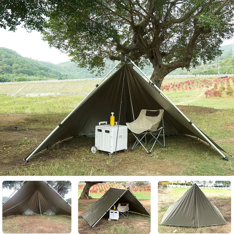  Waterproof Tent Tarp 19 Hang Points Survival Tent Outdoor Camping  Tactical Sun Shelter 4x4 3x4 3x3 Lightweight Sunshade Awning #