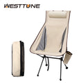  Portable Folding Camping Chair with Headrest Lightweight Tourist Chairs Aluminum Alloy Fishing Chair Outdoor Furniture 