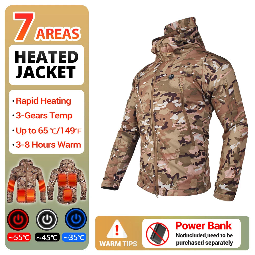   Heated Jacket for Men & Women - Tactical Fall Windbreaker   