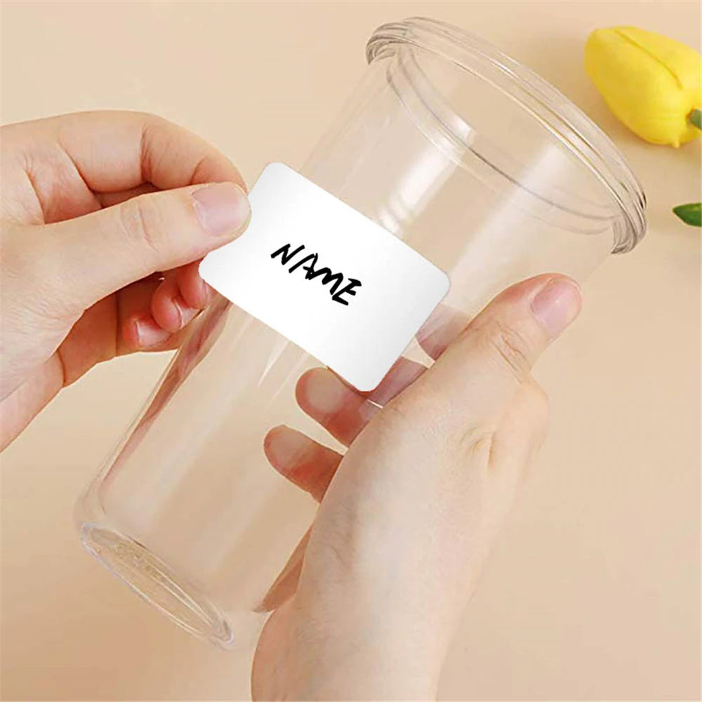  White Blank DIY Stickers Waterproof Writing Stickers Reusable Blank Stickers #