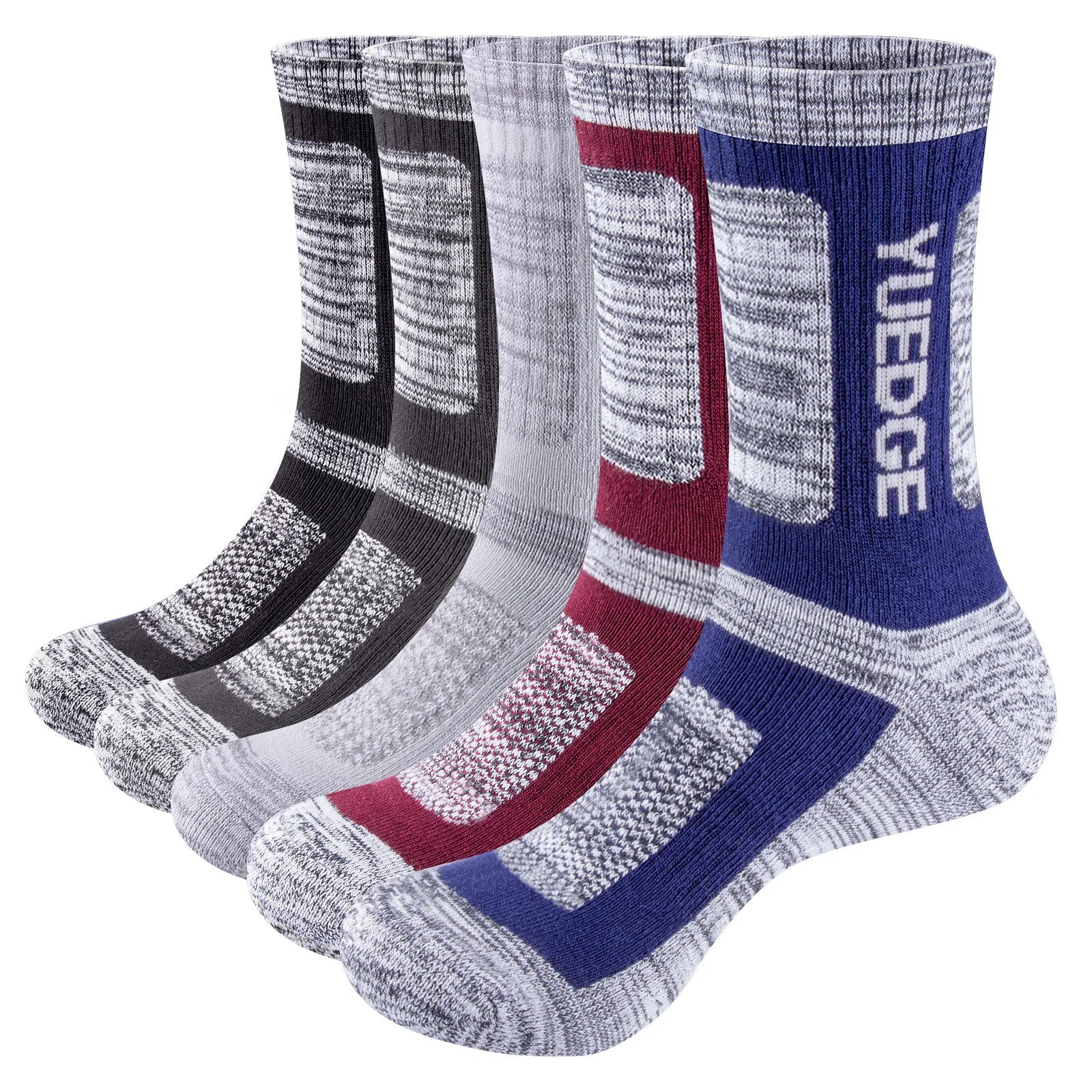   Yuedge Hiking Socks - Warm, Moisture-Wicking Crew Socks   