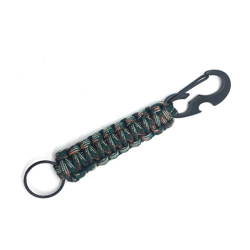   Paracord Keychain Survival Military Braided Lanyard Carabiner Rope Bottle Opener Cord Novelty Tools For Outdoor Camping Hiking   