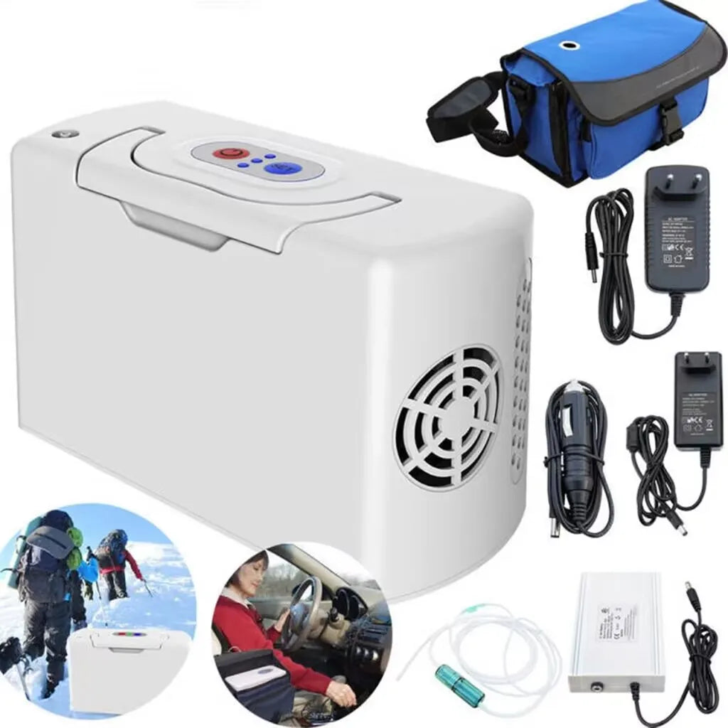   Portable 3L Oxygen Concentrator with Battery for Home & Outdoor Use   