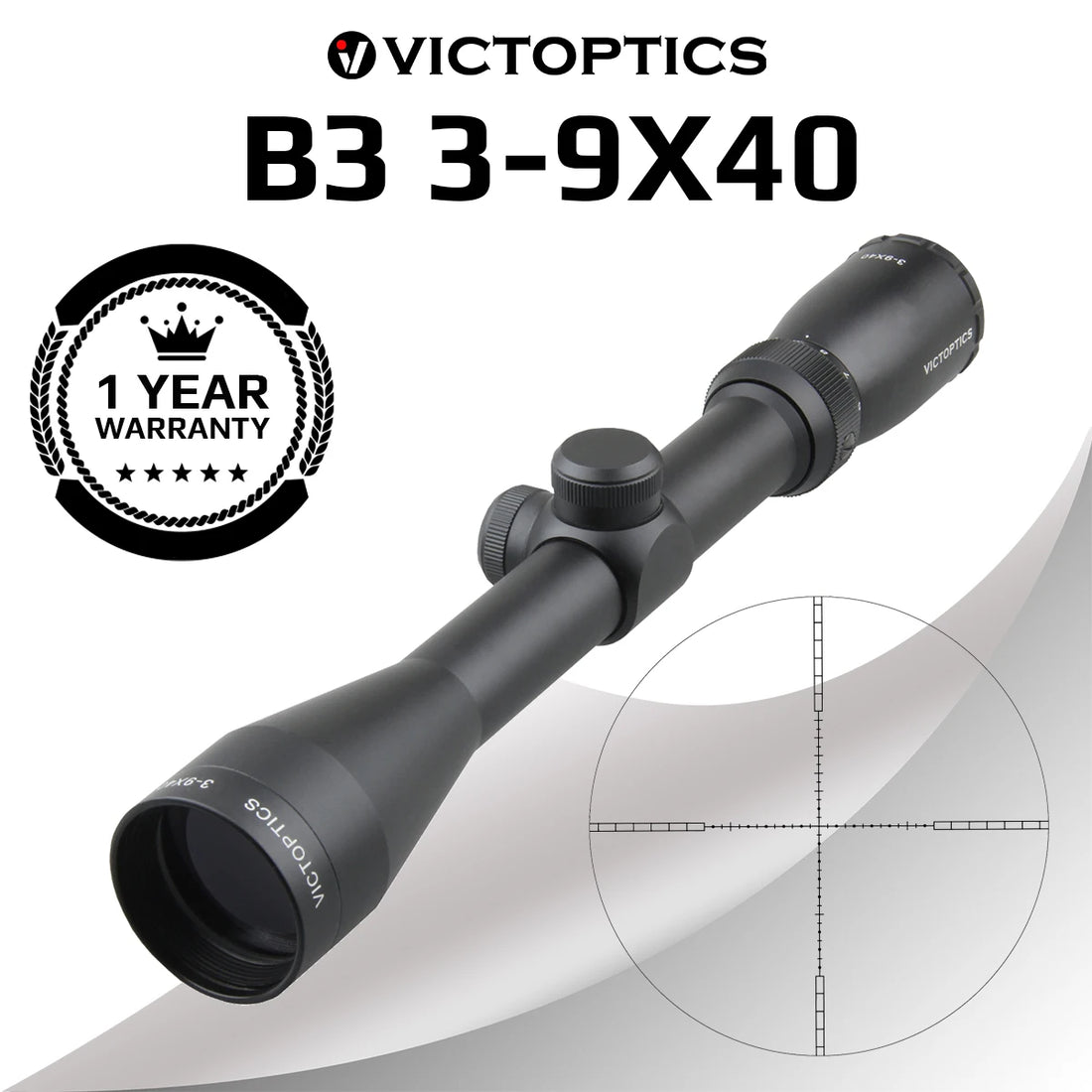   Victoptics B3 3-9x40 Rifle Scope - Precision Optics for Hunting   