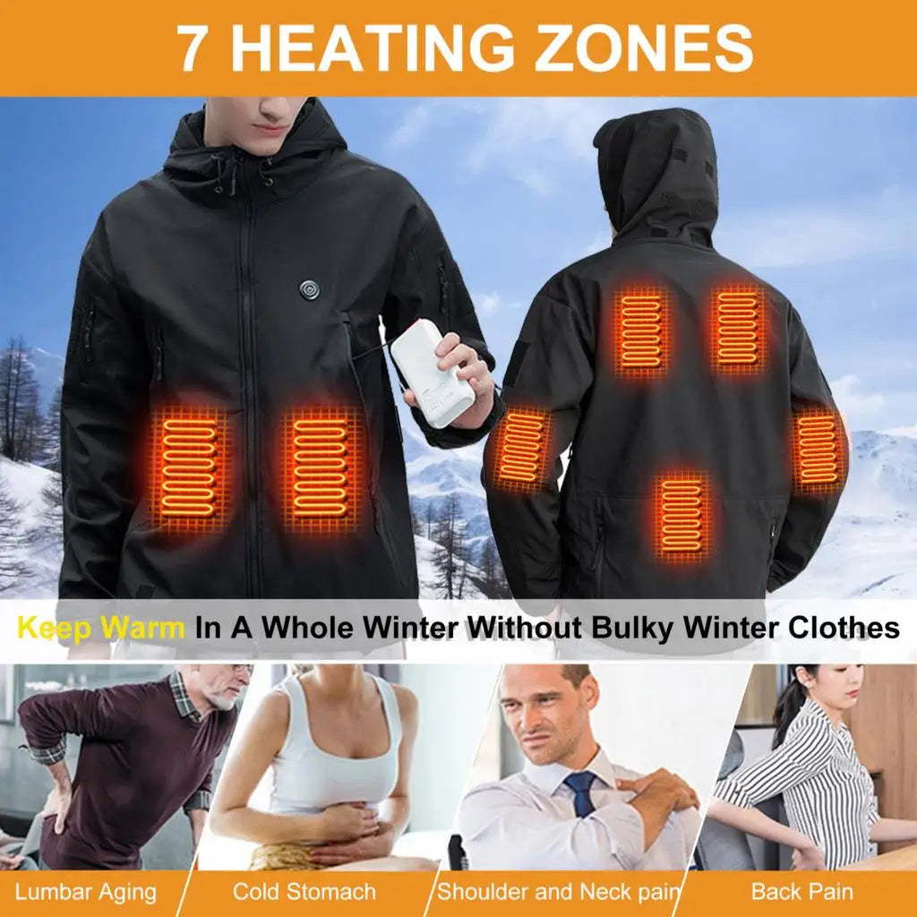   Heated Jacket for Men & Women - Tactical Fall Windbreaker   