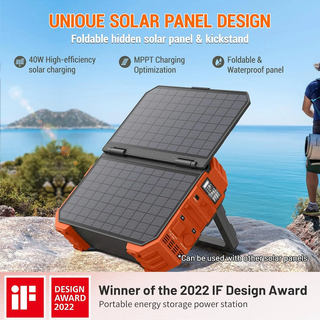   1000W Portable Power Station Solar Panel  614Wh LiFePO4 Battery   