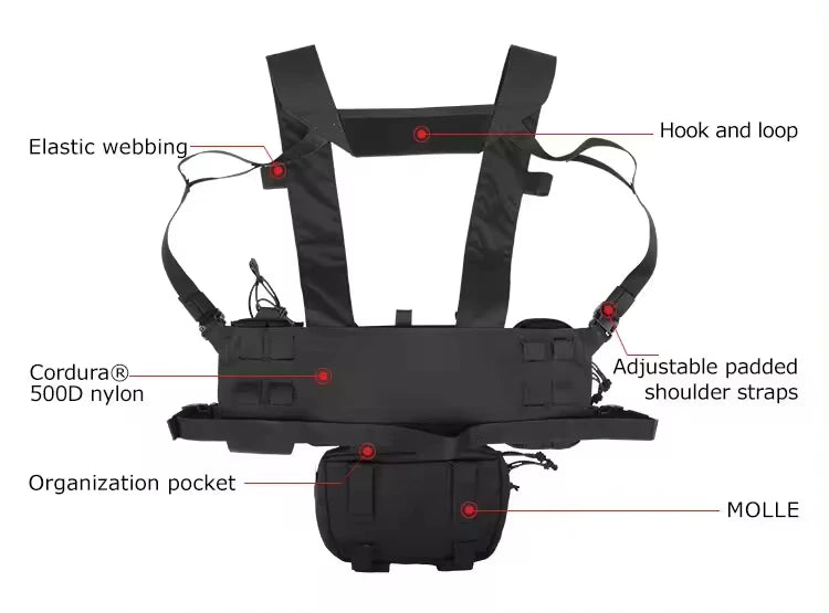   Versatile Tactical Chest Rig - Modular Vest for Military and Outdoor   