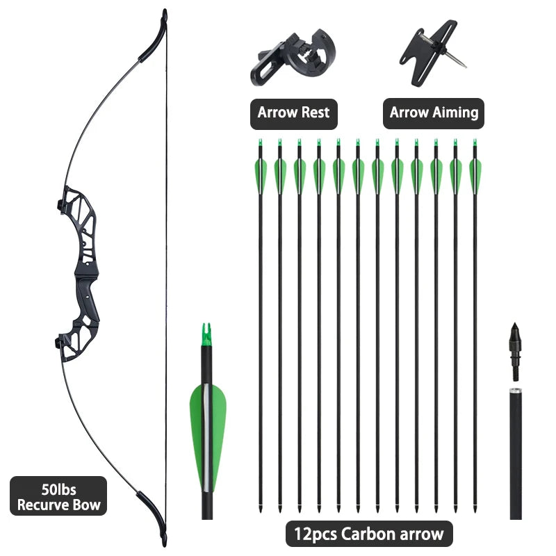   Take-Down Recurve Bow - Durable Fiberglass & Aluminum for Hunting   