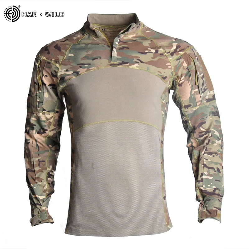   Tactical Shirt Combat Shirt Men Clothing Military Camo Shirt   