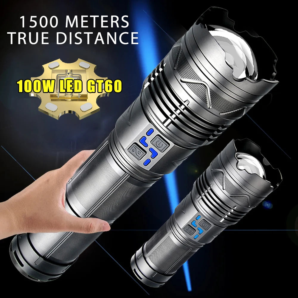  High Power Led Flashlight Super Bright Long Range Torch Rechargeable Ultra Powerful Outdoor Tactical Hand Lamp Camping Lantern #