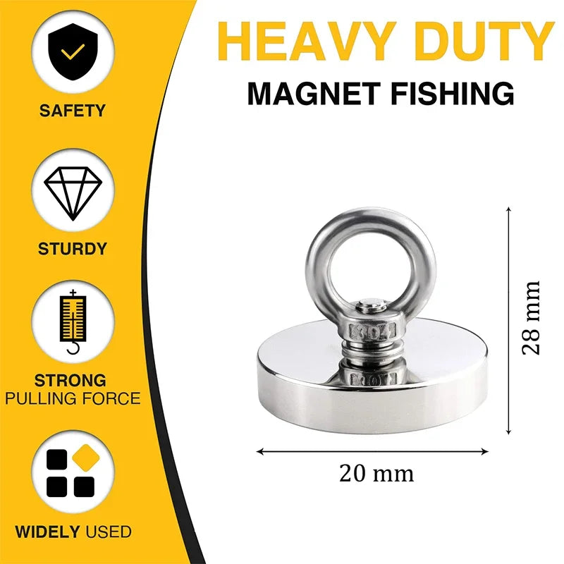   Super Strong Neodymium Fishing Magnets – Heavy-Duty Rare Earth Magnets   