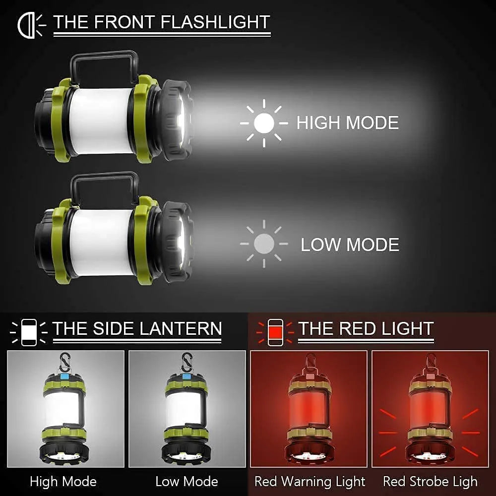  LED Lantern Rechargeable Lantern 3000mAh Waterproof Flashlight #