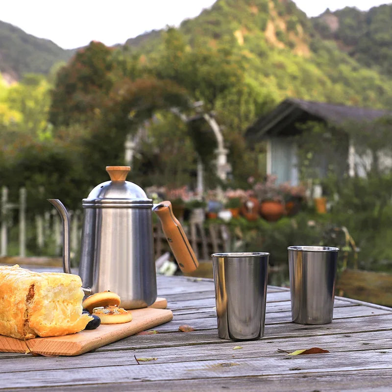   4Pcs/Set Outdoor Stainless Steel Water Cup With Case   