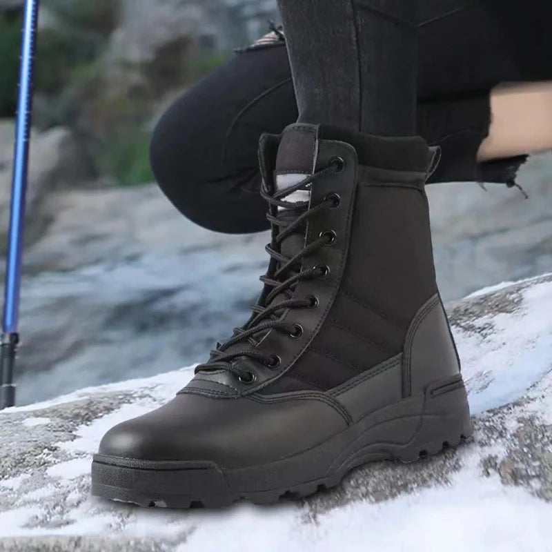   High-Quality Black Tactical Boots for Outdoor Adventures   