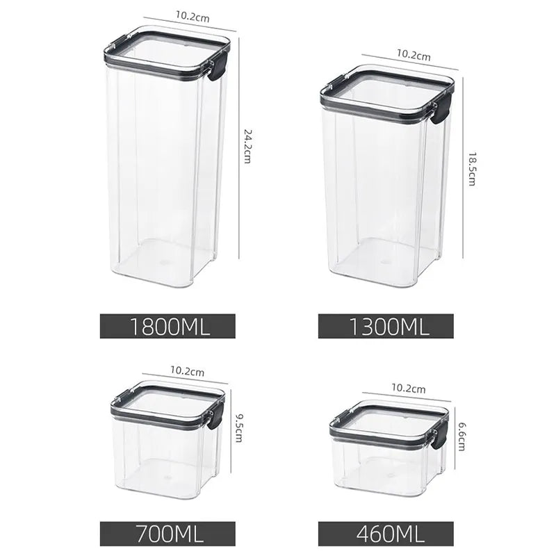  460-1800ml Sets Stackable Kitchen Sealed Jar Plastic Food Storage Box Multigrain Tank Bottle Dried Fruit Tea Storage Containers #