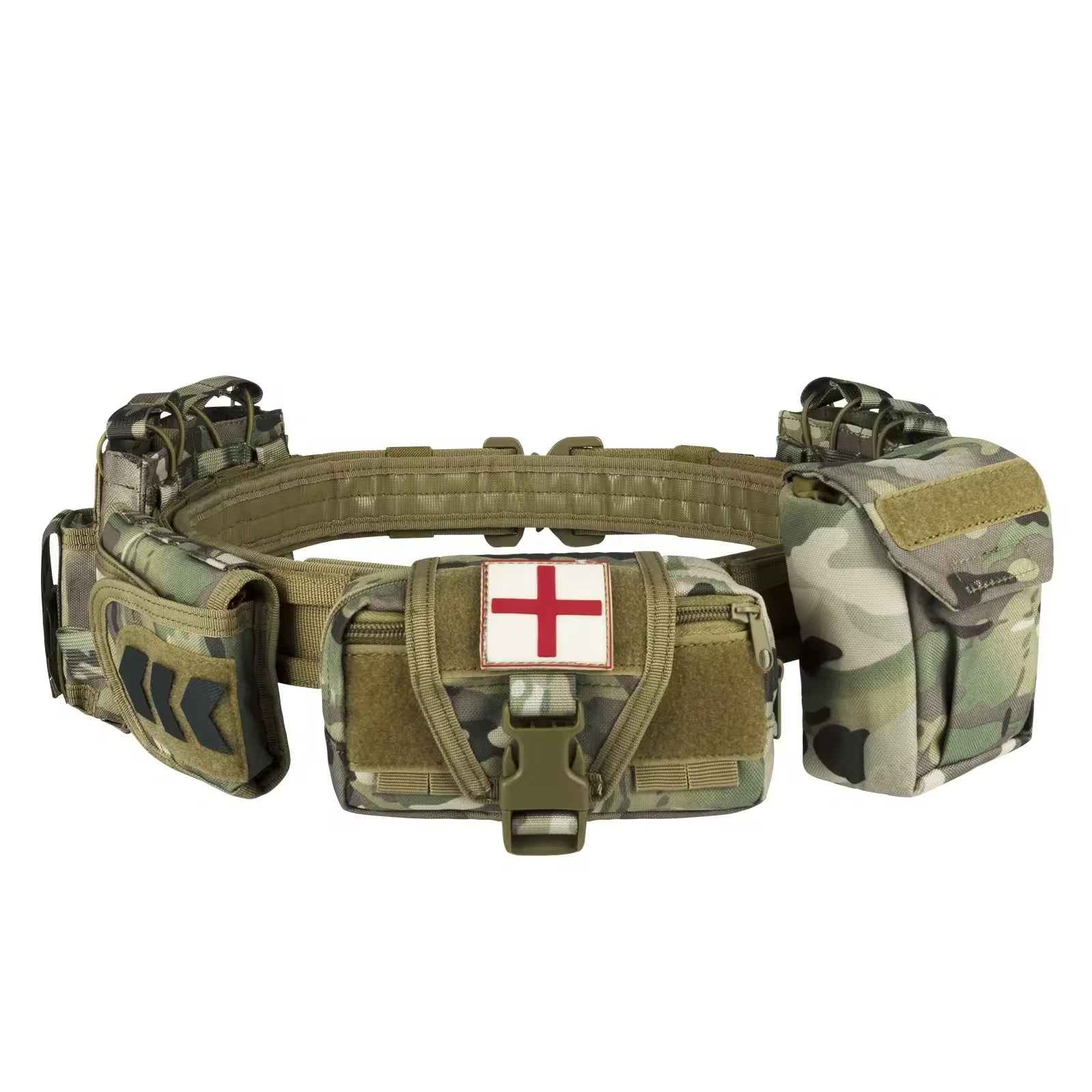   Tactical Belt with Medical Pouch - Military Gear and First Aid Kit   