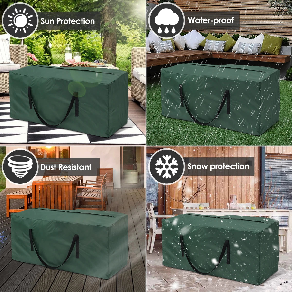   Large Capacity Cushion Storage Bag - Waterproof Outdoor Cover   