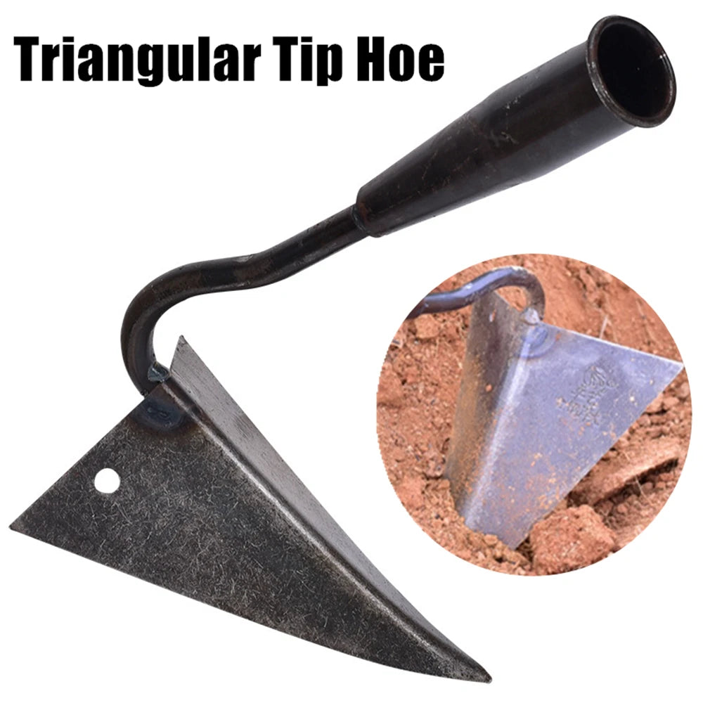  Farm Tools Hoes Household Vegetable Planting Triangle Furrow Hoe Small Tip Hoe Agricultural Land Turning Loose Soil Triangle Hoe #