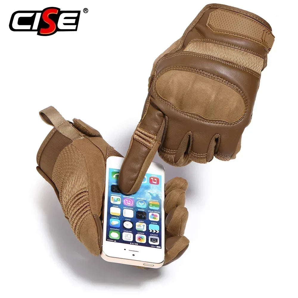   Touchscreen PU Leather Motorcycle Full Finger Gloves   