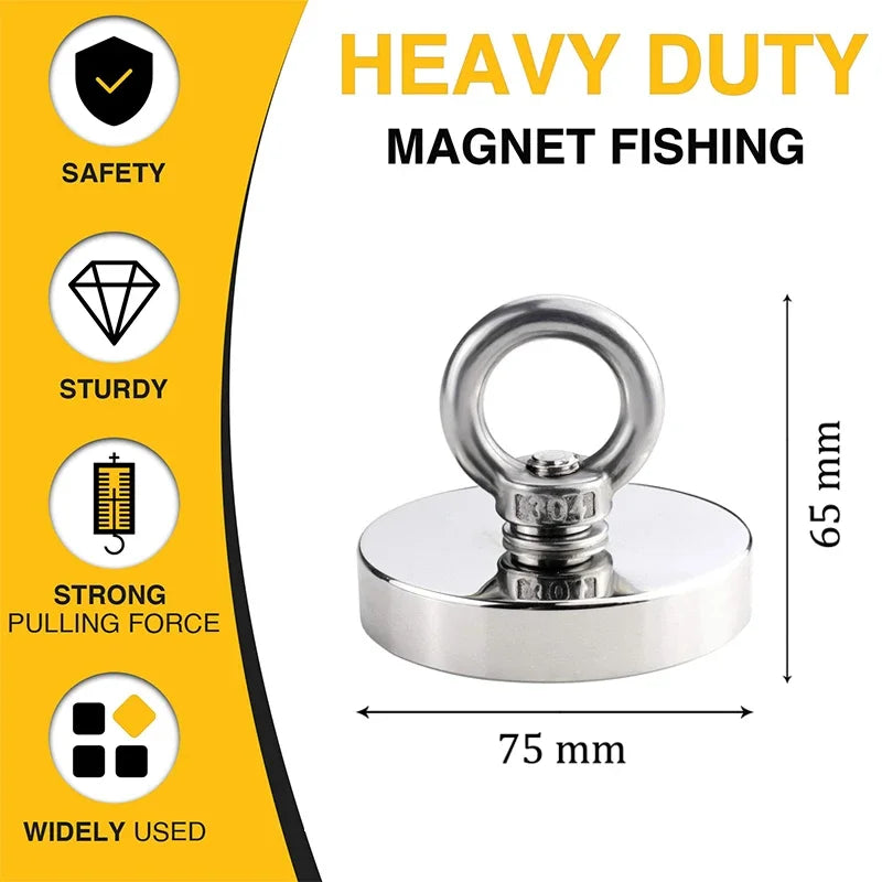   Super Strong Neodymium Fishing Magnets – Heavy-Duty Rare Earth Magnets   