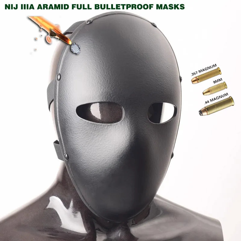   Black Full Face Bulletproof Mask   