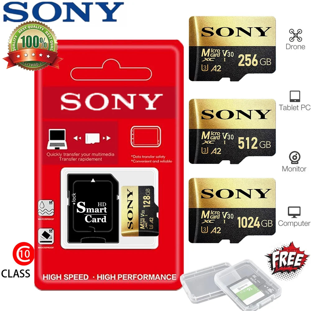   SONY Micro SD TF Card - High-Speed Class 10 Memory Card   