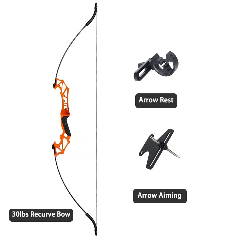   Take-Down Recurve Bow - Durable Fiberglass & Aluminum for Hunting   