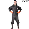   Waterproof PVC & Knitted Wader Pants with Boots - Fishing Gear Suit   