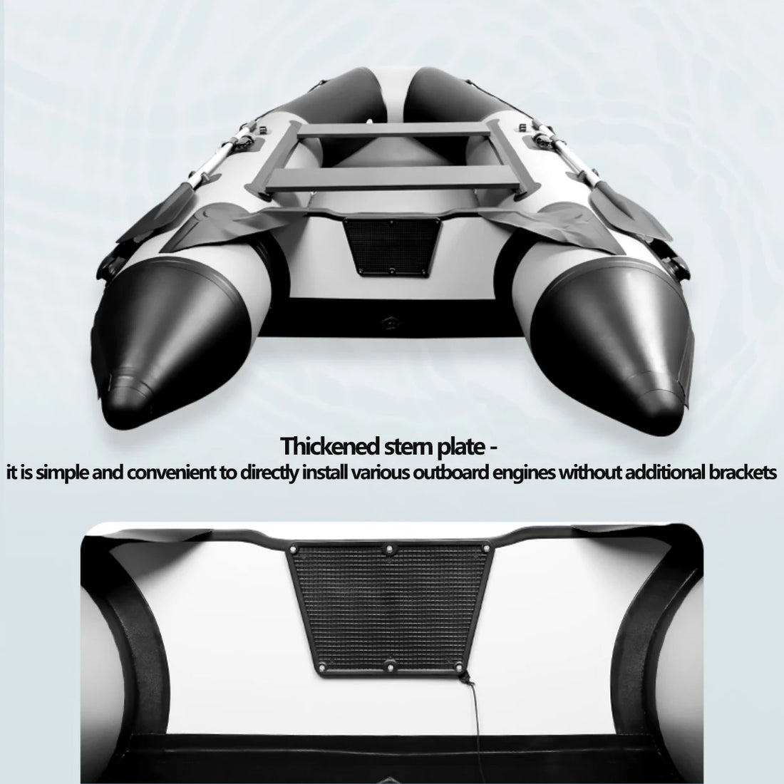   Durable Inflatable Boat with Thickened Stem Plate   